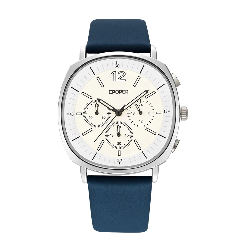 Men's Quartz Watch with Genuine Leather Strap and Pin Buckle, Featuring Tempered Glass Mirror, Ideal for Watch Jewelry Sets
