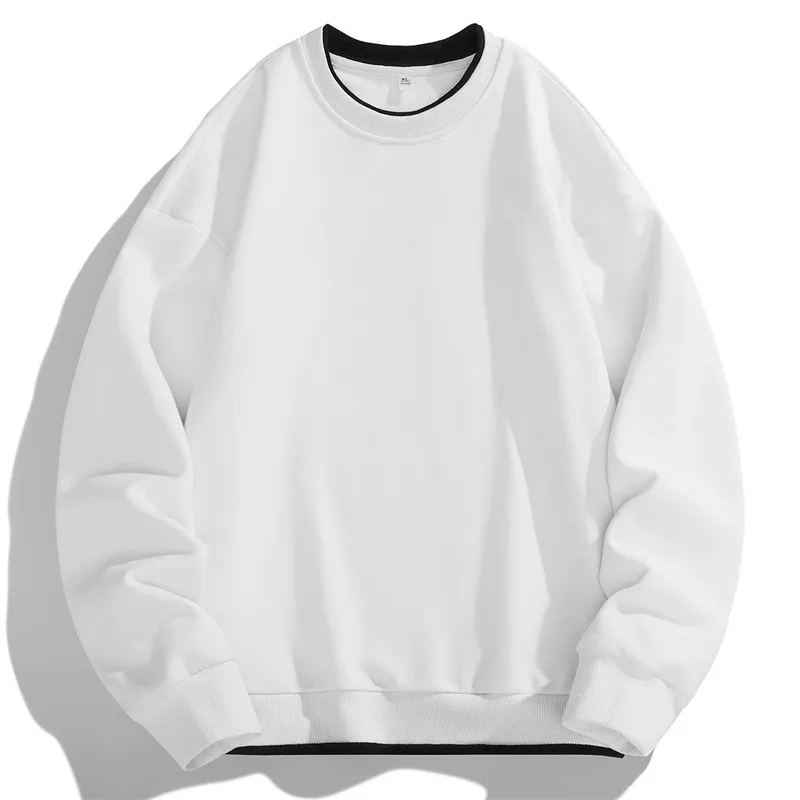 Men's Korean Style Loose Fit Solid Color Long Sleeve Pullover Sweatshirt