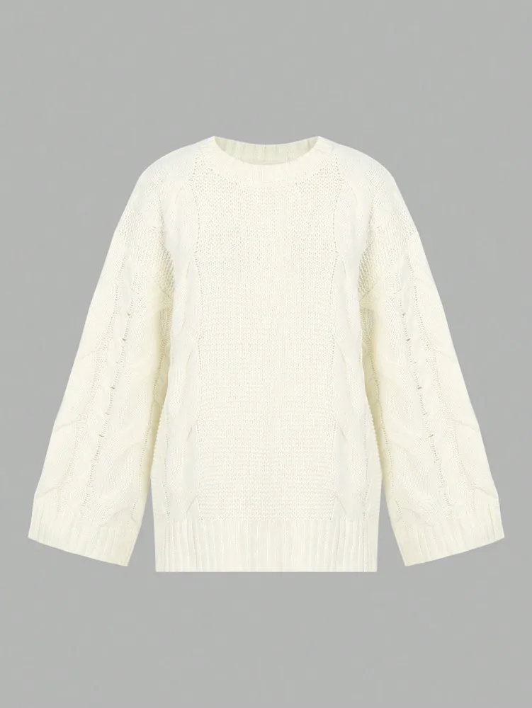 Solid Color Casual Acrylic Sweater with Long Sleeve Featuring Patchwork Design and Pullover Style