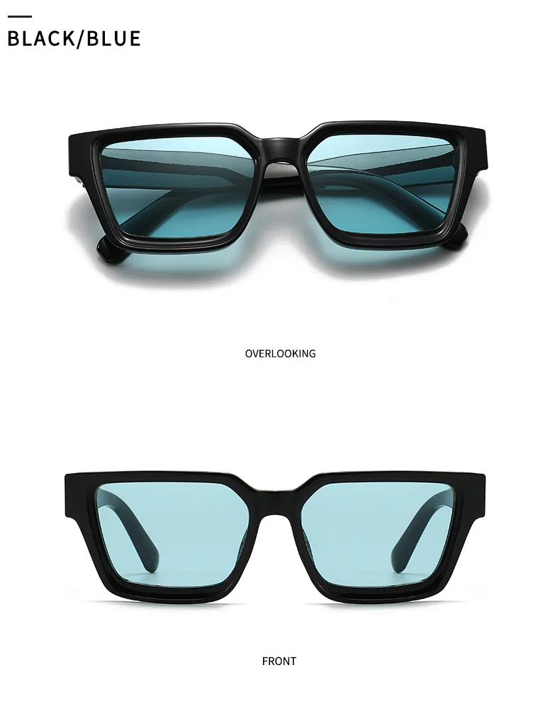Unisex Full Frame Square Sunglasses Featuring PC Lens Material in Coffer, Ideal for All Seasons