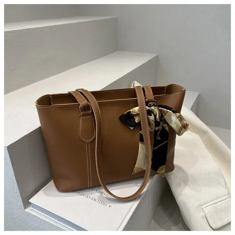 Medium Square Urban Minimalist PU Shoulder Bag with Zipper and Double Straps