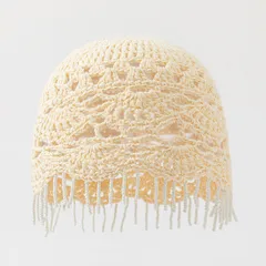 Bohemian Solid Color Brimless Beanie Hat in Breathable Knit Material Featuring Beading Craftsmanship for Adults