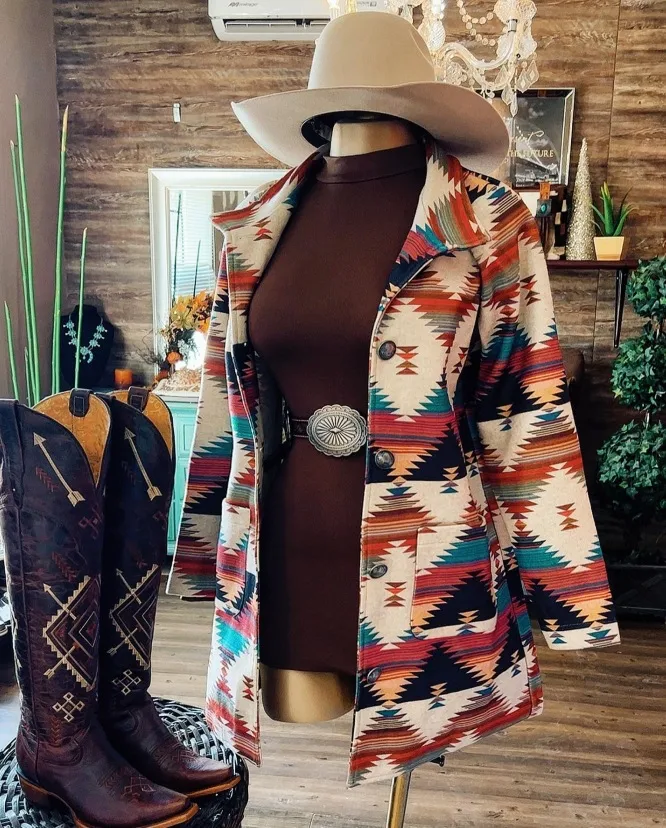 Women's Loose Streetwear Woolen Coat with Lapel Collar