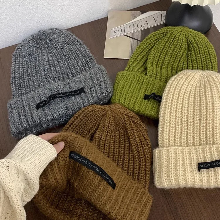 Women's Winter Knit Wool Beanie Hat Brimless for Cold Weather