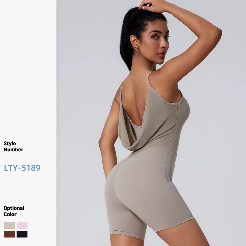 Sport Yoga Teddies for Women in Stretchy Nylon Fabric with Backless Design, Perfect for Summer