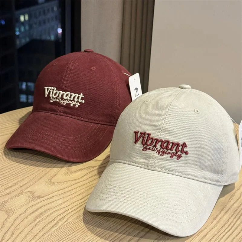 Women's Breathable Cotton Baseball Cap with Short Brim, Embroidered Design for Comfortable Commute