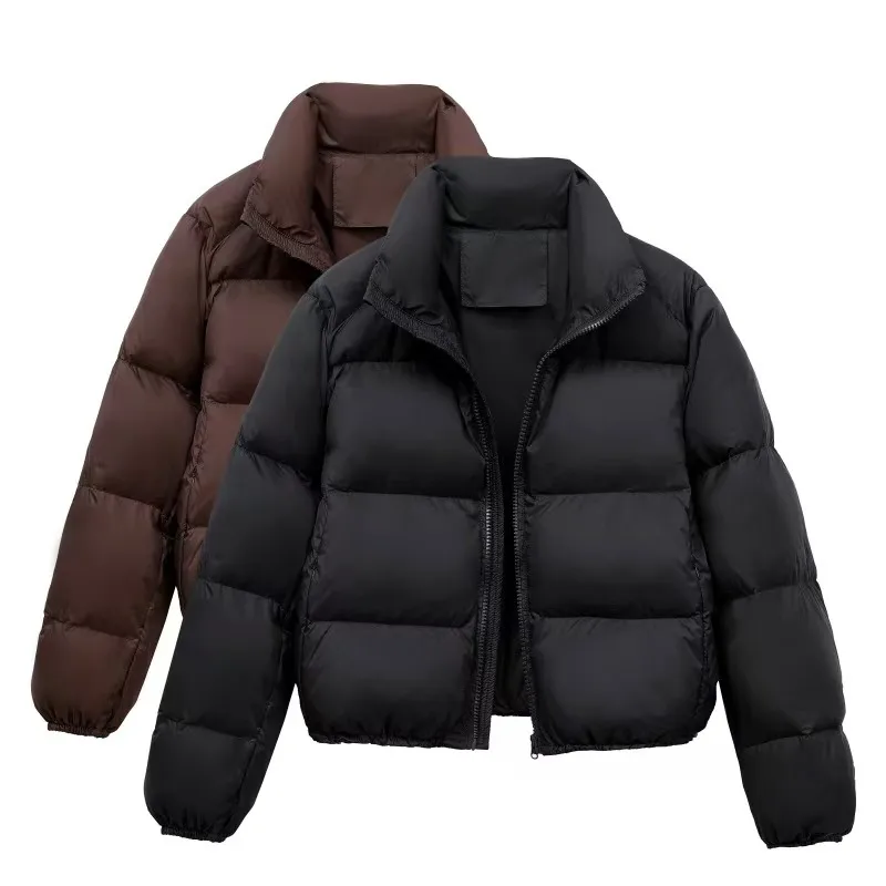 Women’s Streetwear 3D Effect Padded Jacket Coat with Zipper and Pocket, Made of Polyester Fabric