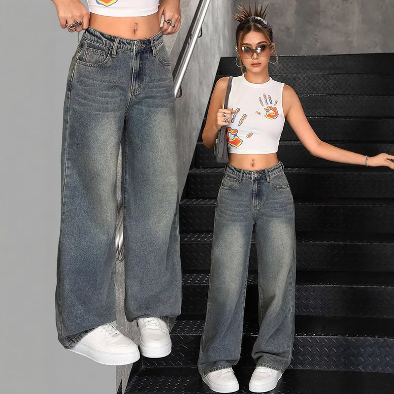 Women's Casual Full Length Denim Cotton Jeans with Micro-Elastic Stretch for Street Wear