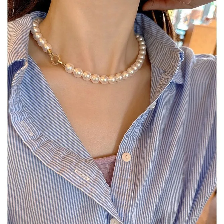 Electroplated Pearl Necklace with Natural Pearls Fine Jewelry