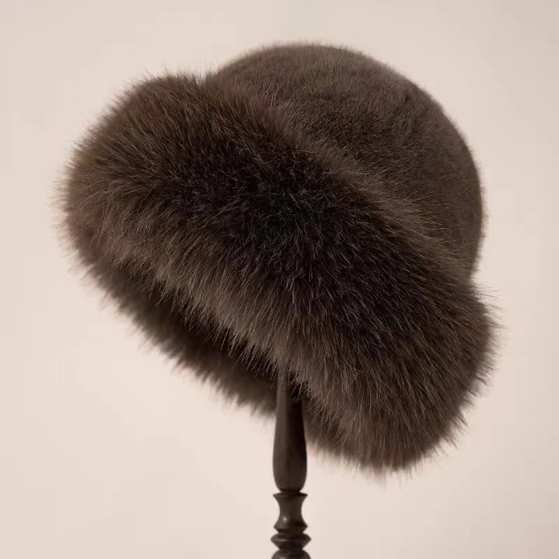 Women's Solid Color Plush Winter Beanie Hat Brimless