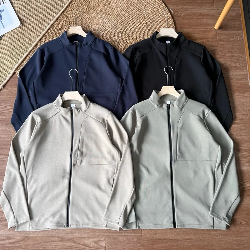 Men's Simple Style Solid Color Jacket with Zipper Placket, Warm Cotton Blends Outerwear