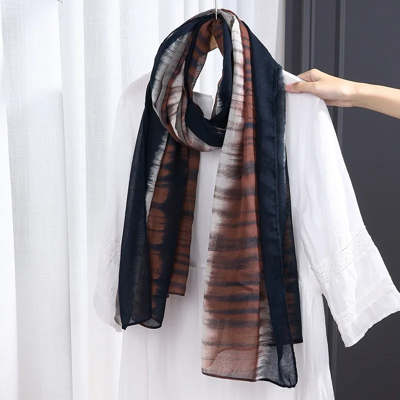 Women’s Cotton Tie Dye Scarf in Grey and Pink, Perfect for Spring and Summer
