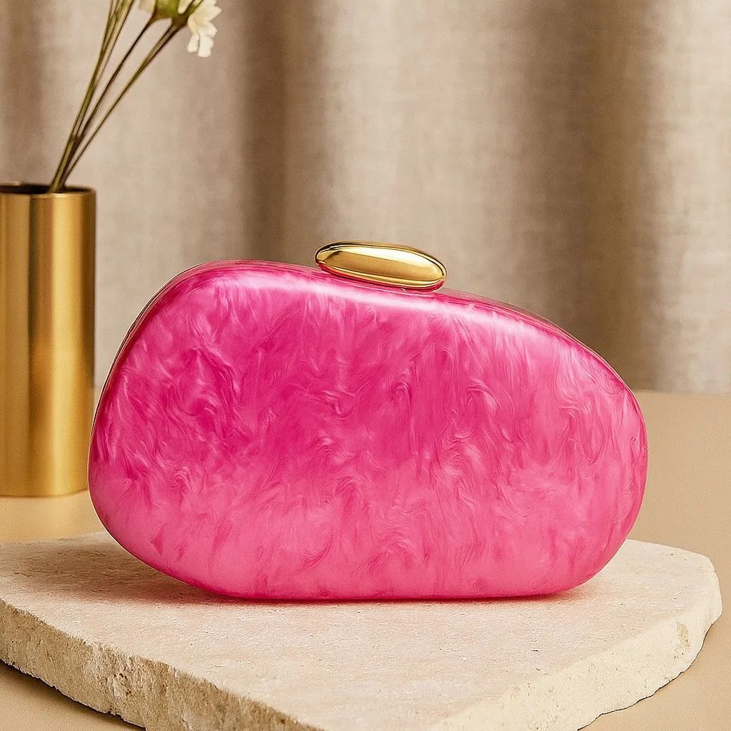 Women’s Shell-Shaped Acrylic Evening Shoulder Bag with Single Shoulder Strap, Perfect for Wedding Season