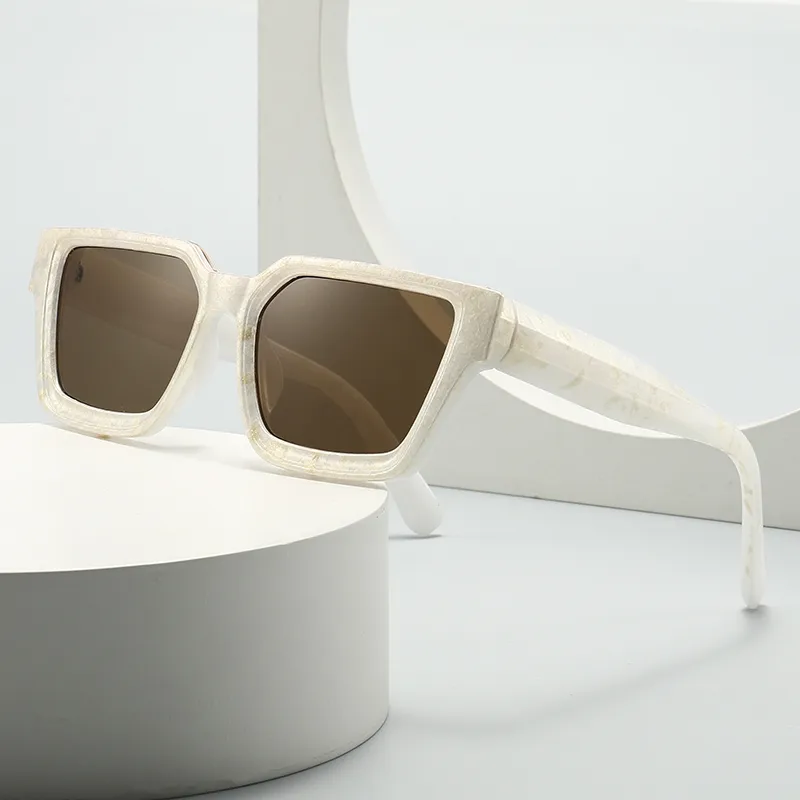 Unisex Full Frame Square Sunglasses Featuring PC Lens Material in Coffer, Ideal for All Seasons