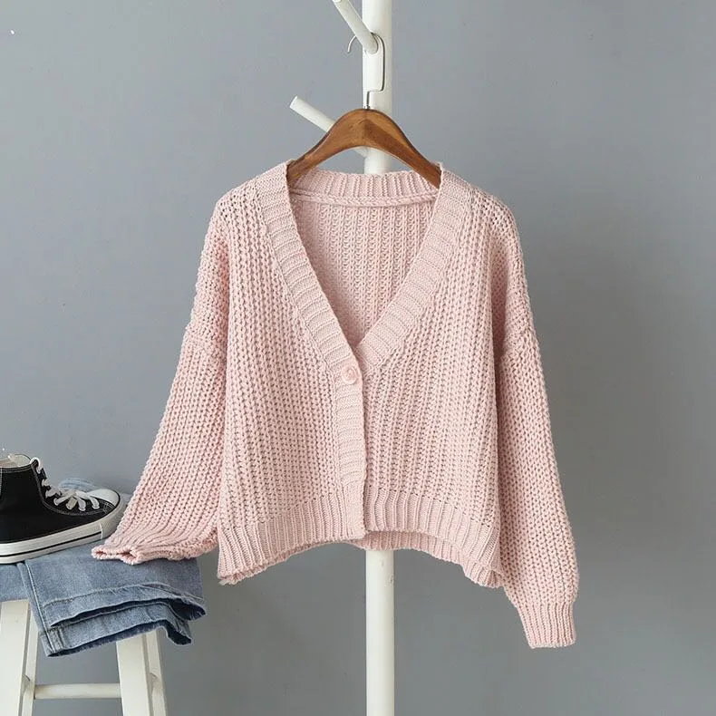Vintage Style Solid Color Rayon Sweater with Long Sleeves, Knitted Craft, and Single Breasted Design
