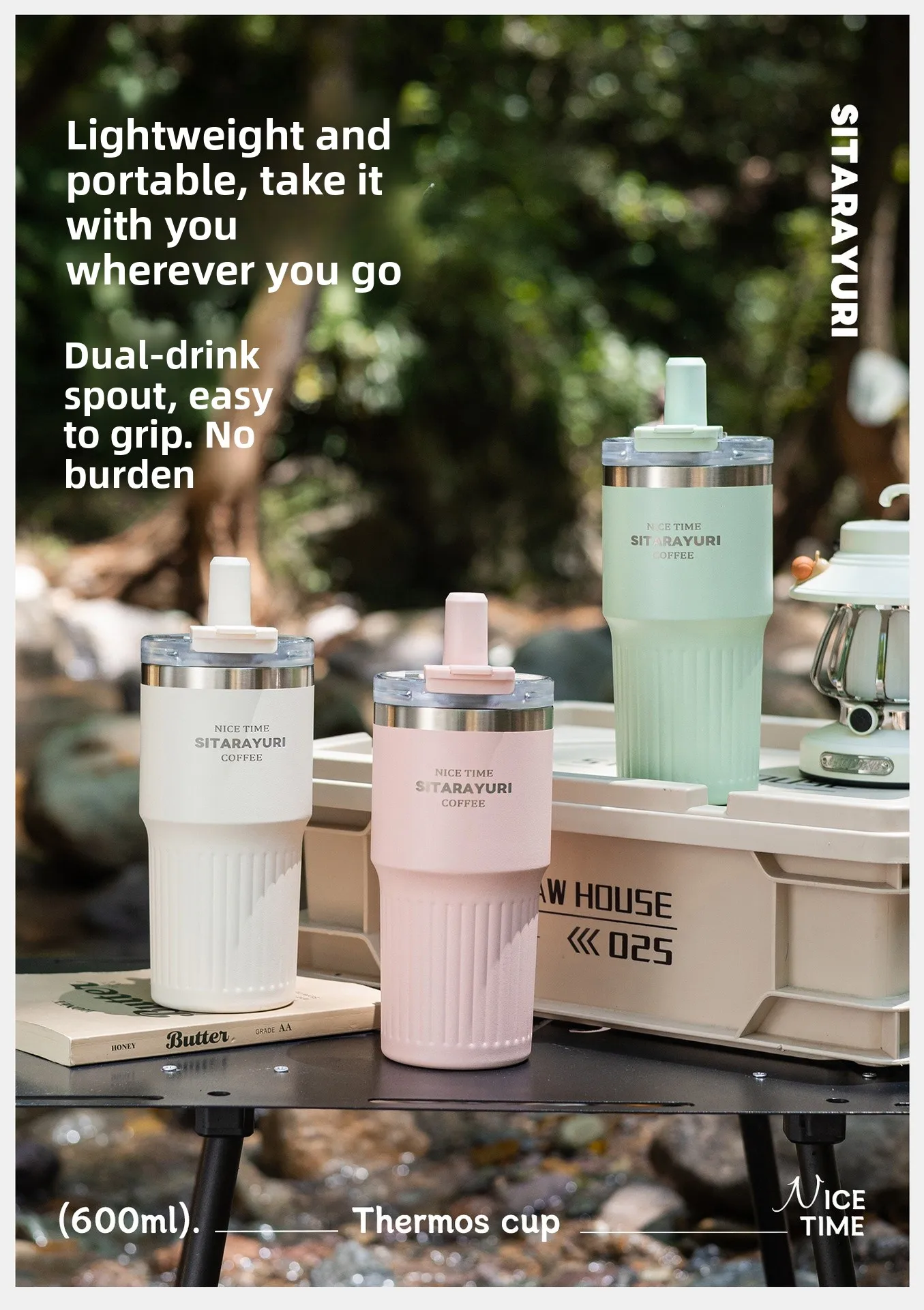 Thermos Cup Featuring 304 Stainless Steel Inner Liner and Robust 201 Stainless Steel Outer Shell, Perfect for Christmas