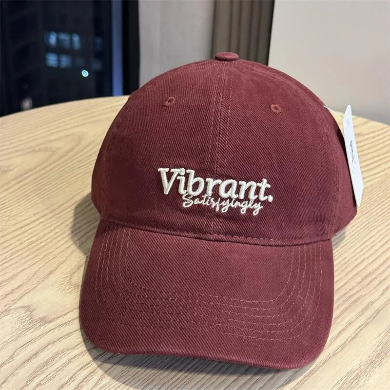Women's Breathable Cotton Baseball Cap with Short Brim, Embroidered Design for Comfortable Commute