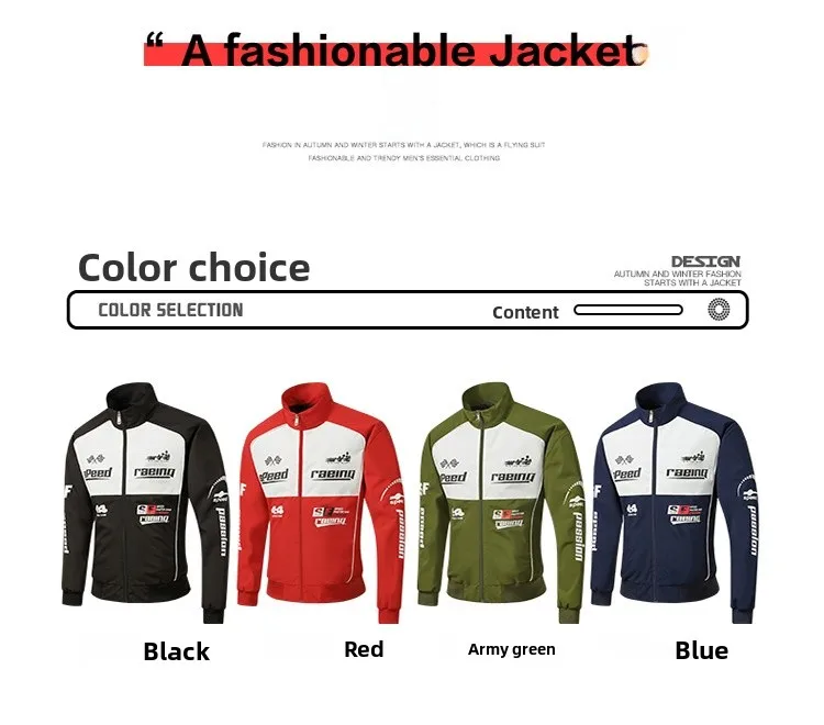Men's Printed Polyester Jacket with Zipper Placket in Dyed Black Outerwear