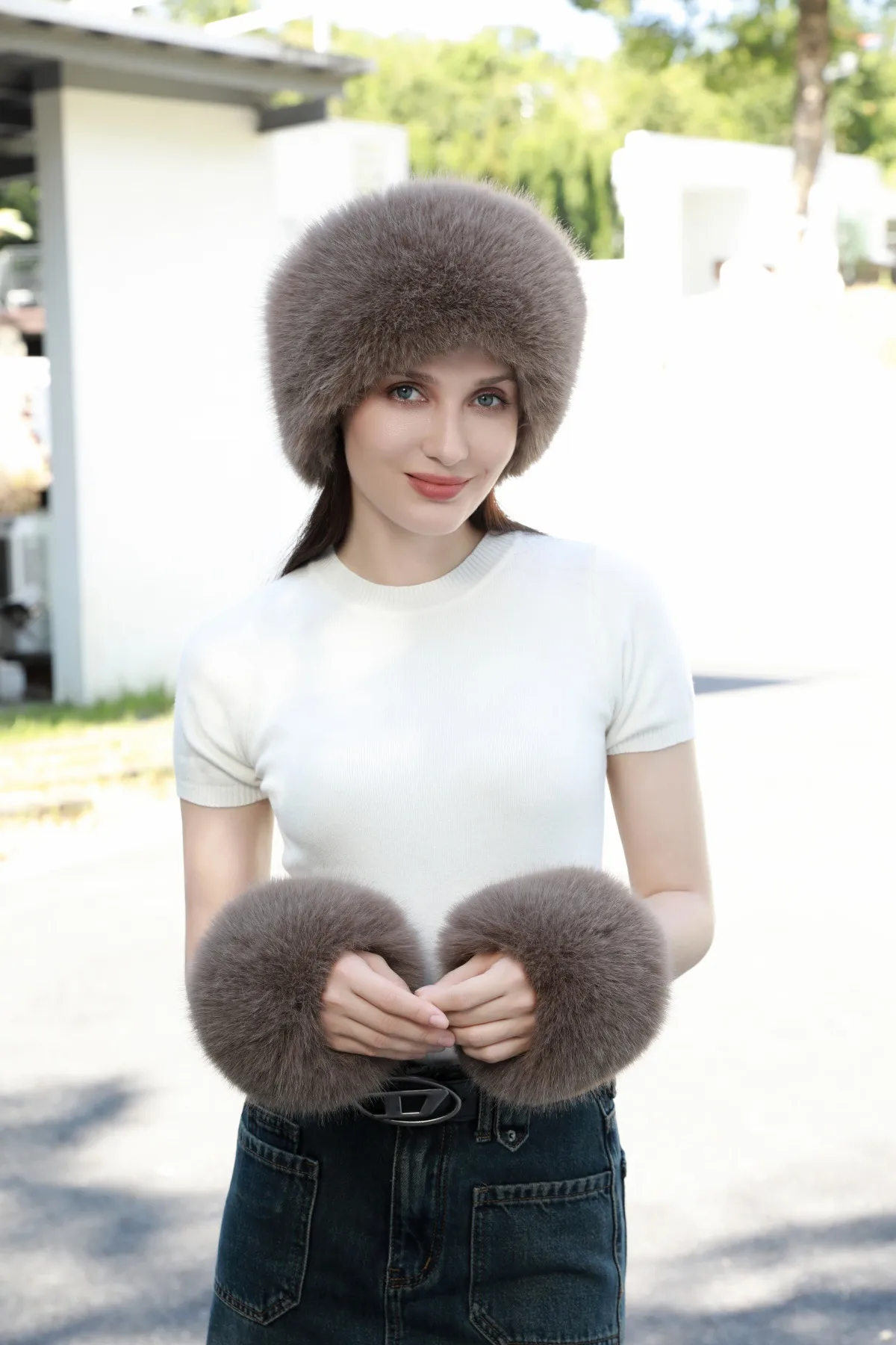 Elegant Multicolor Brown Synthetic Fibre Hair Band for Autumn and Winter