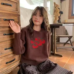 Casual Sweater Crafted with Knitted Technique in Polyester Fabric