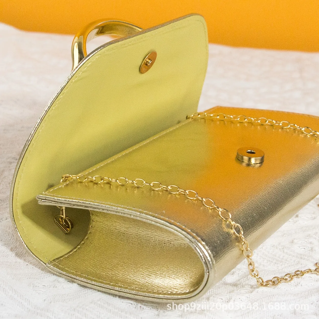 Women’s Square PU Leather Clutch Bag with Chain Strap, Elegant Evening Bag for Spring
