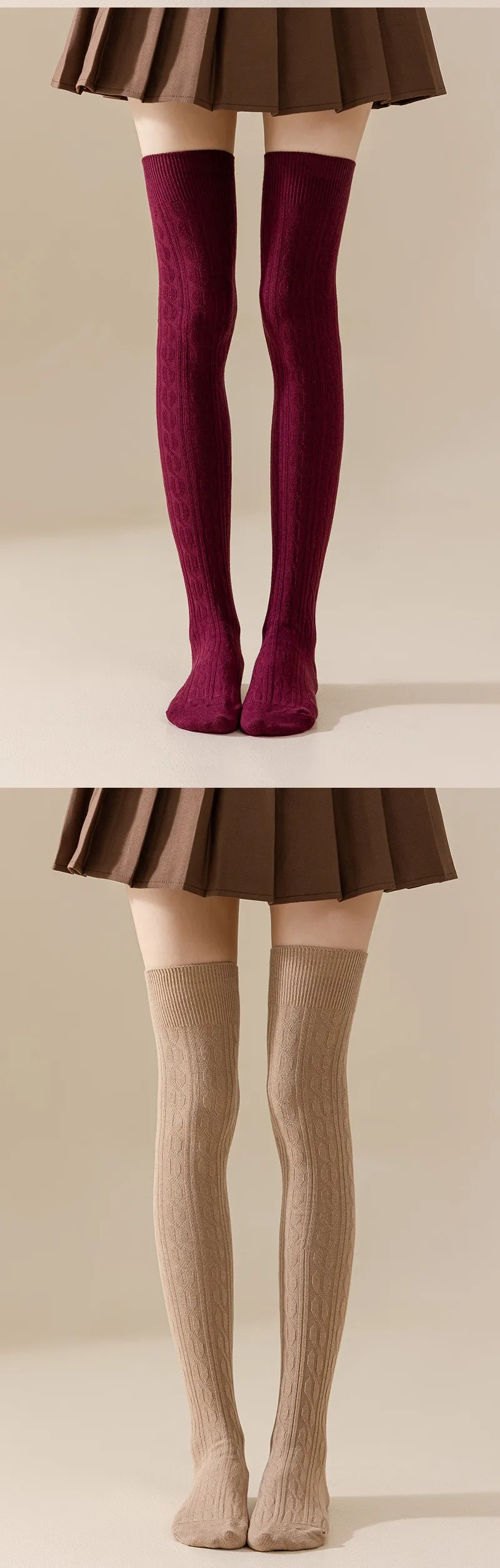New Style Solid Color Polyester Socks for Women in Dyed Black, Suitable for All Seasons
