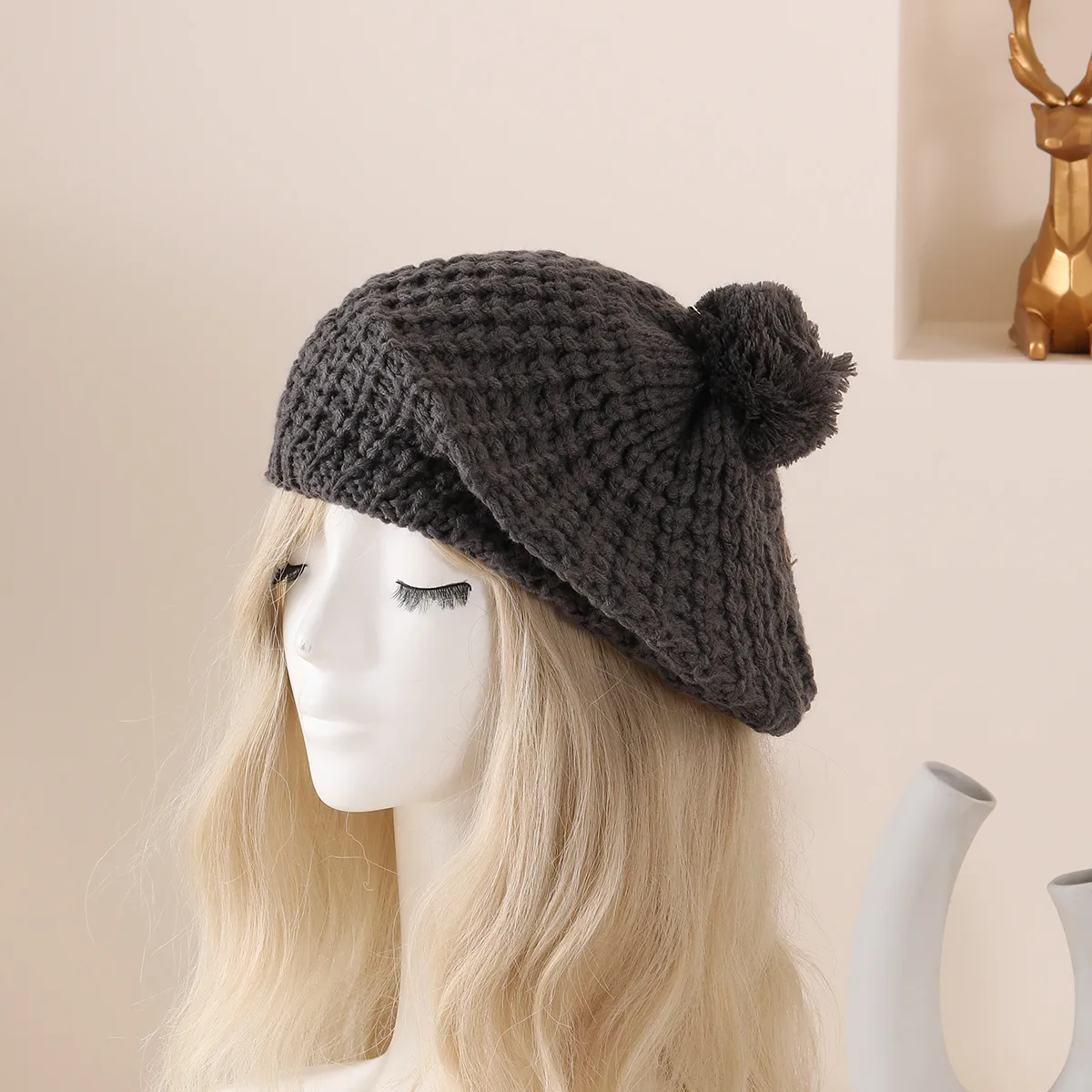 Knit Beret Hat for Women – Casual All-Season Lady Beanie