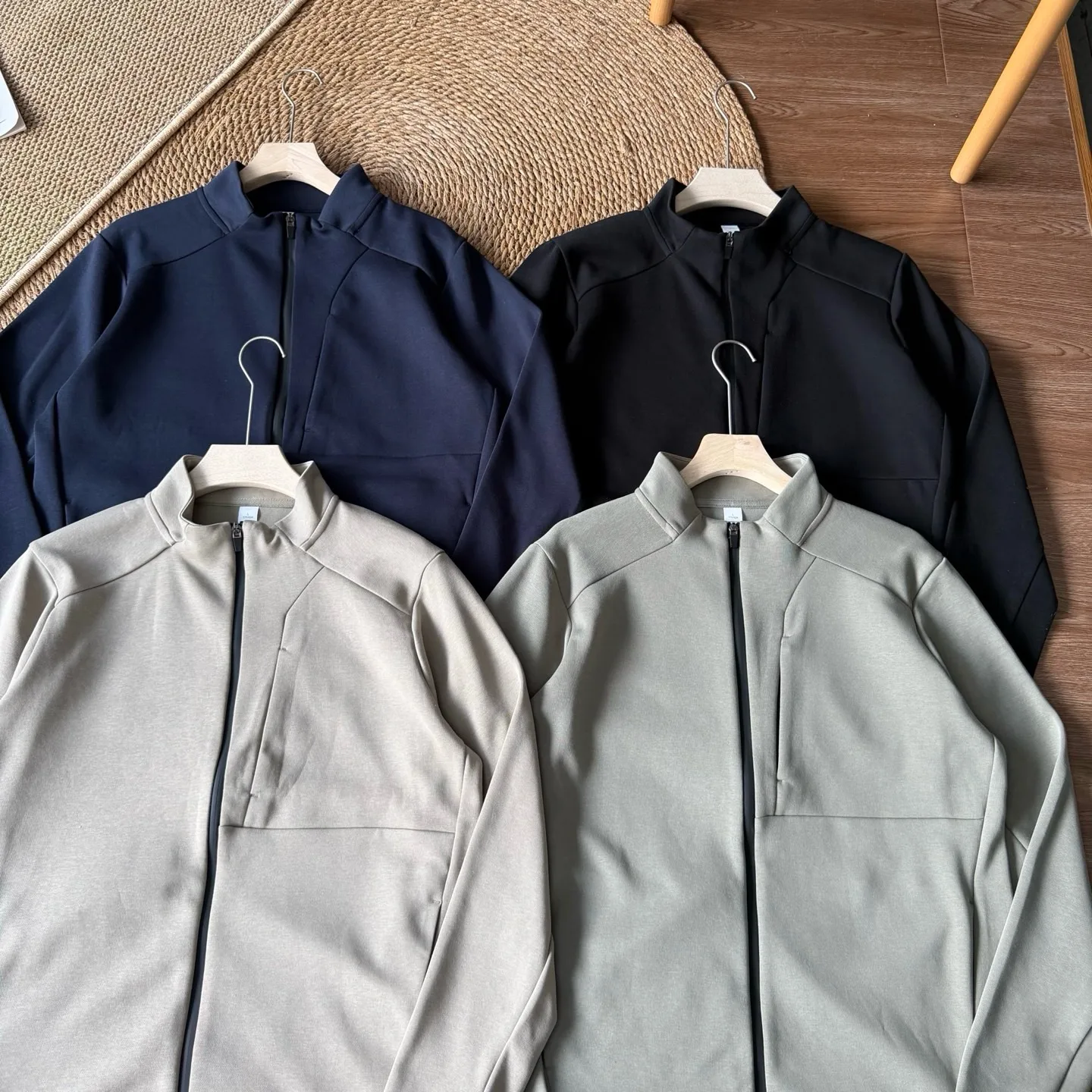 Men's Simple Style Solid Color Jacket with Zipper Placket, Warm Cotton Blends Outerwear