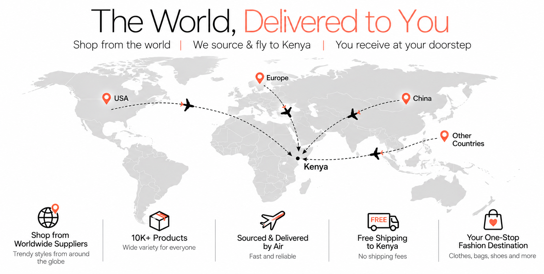 Casava Vogue sources fashion from worldwide suppliers and delivers it to Kenya